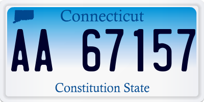 CT license plate AA67157