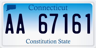 CT license plate AA67161