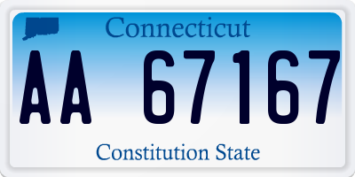 CT license plate AA67167