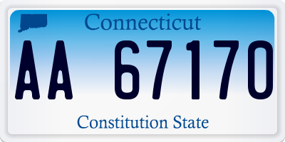 CT license plate AA67170
