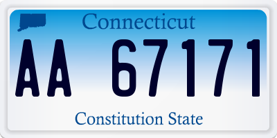 CT license plate AA67171