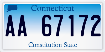 CT license plate AA67172