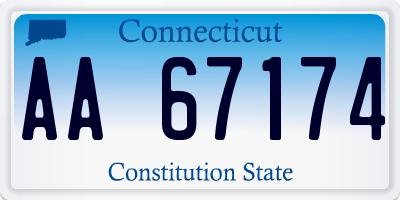 CT license plate AA67174