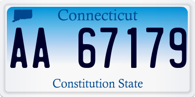 CT license plate AA67179