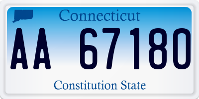 CT license plate AA67180