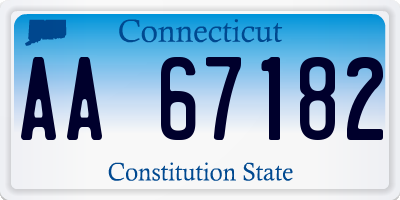 CT license plate AA67182