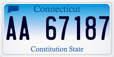 CT license plate AA67187