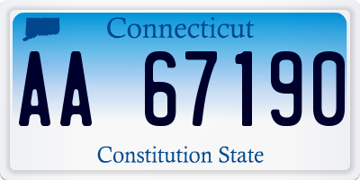 CT license plate AA67190