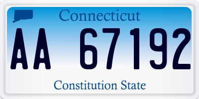 CT license plate AA67192