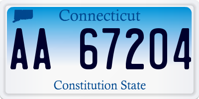 CT license plate AA67204