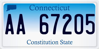 CT license plate AA67205