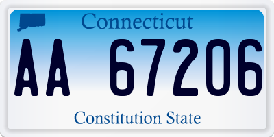 CT license plate AA67206