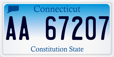 CT license plate AA67207