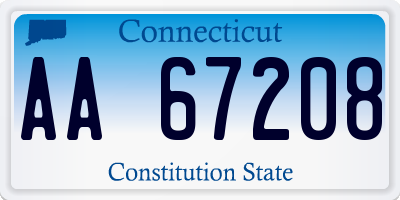 CT license plate AA67208