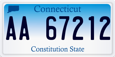 CT license plate AA67212