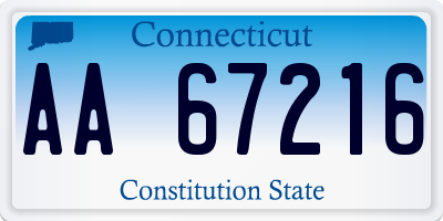 CT license plate AA67216