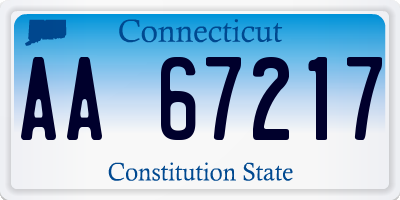 CT license plate AA67217