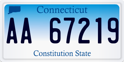 CT license plate AA67219
