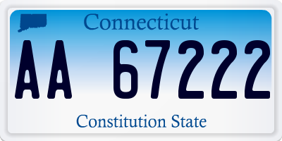 CT license plate AA67222