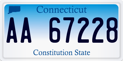 CT license plate AA67228