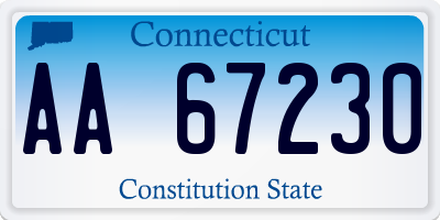 CT license plate AA67230