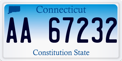 CT license plate AA67232
