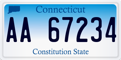 CT license plate AA67234