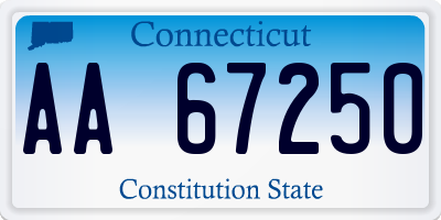 CT license plate AA67250