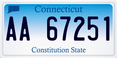 CT license plate AA67251
