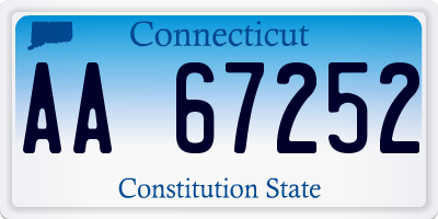 CT license plate AA67252