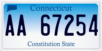 CT license plate AA67254