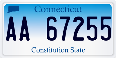 CT license plate AA67255
