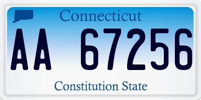 CT license plate AA67256