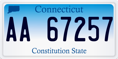CT license plate AA67257