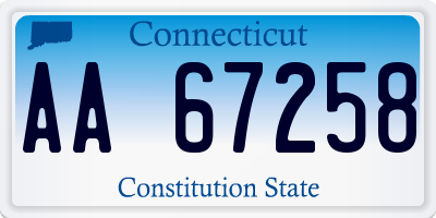 CT license plate AA67258