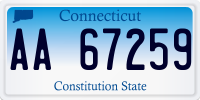 CT license plate AA67259