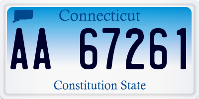 CT license plate AA67261