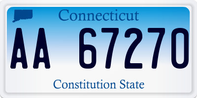 CT license plate AA67270