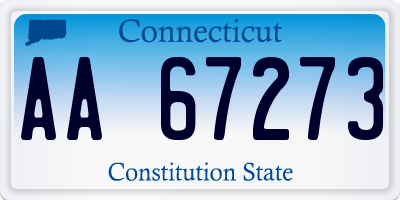 CT license plate AA67273