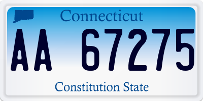 CT license plate AA67275