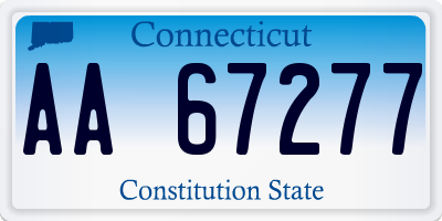 CT license plate AA67277