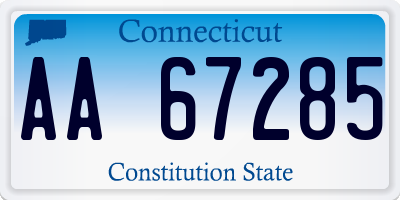 CT license plate AA67285