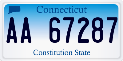 CT license plate AA67287