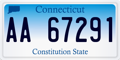 CT license plate AA67291