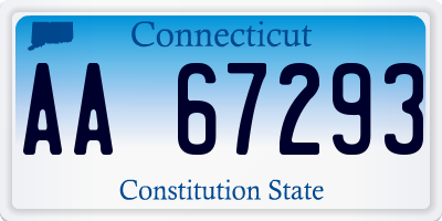 CT license plate AA67293