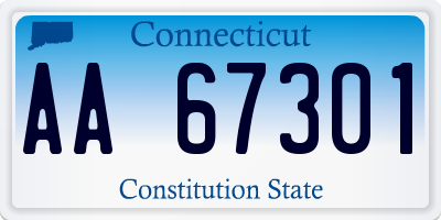 CT license plate AA67301