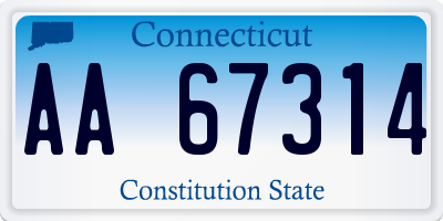 CT license plate AA67314