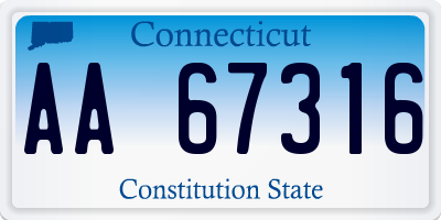 CT license plate AA67316