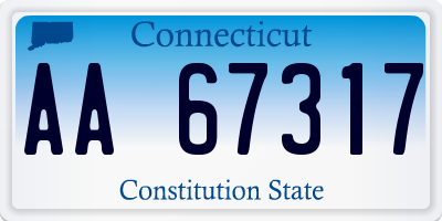 CT license plate AA67317