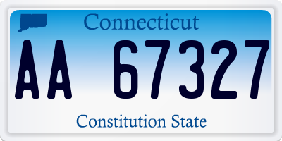CT license plate AA67327